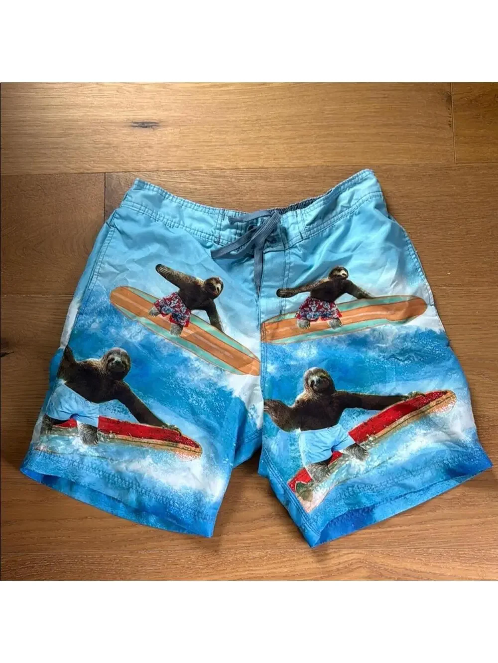 Men's Blue Surfing Sloth Swim Shorts